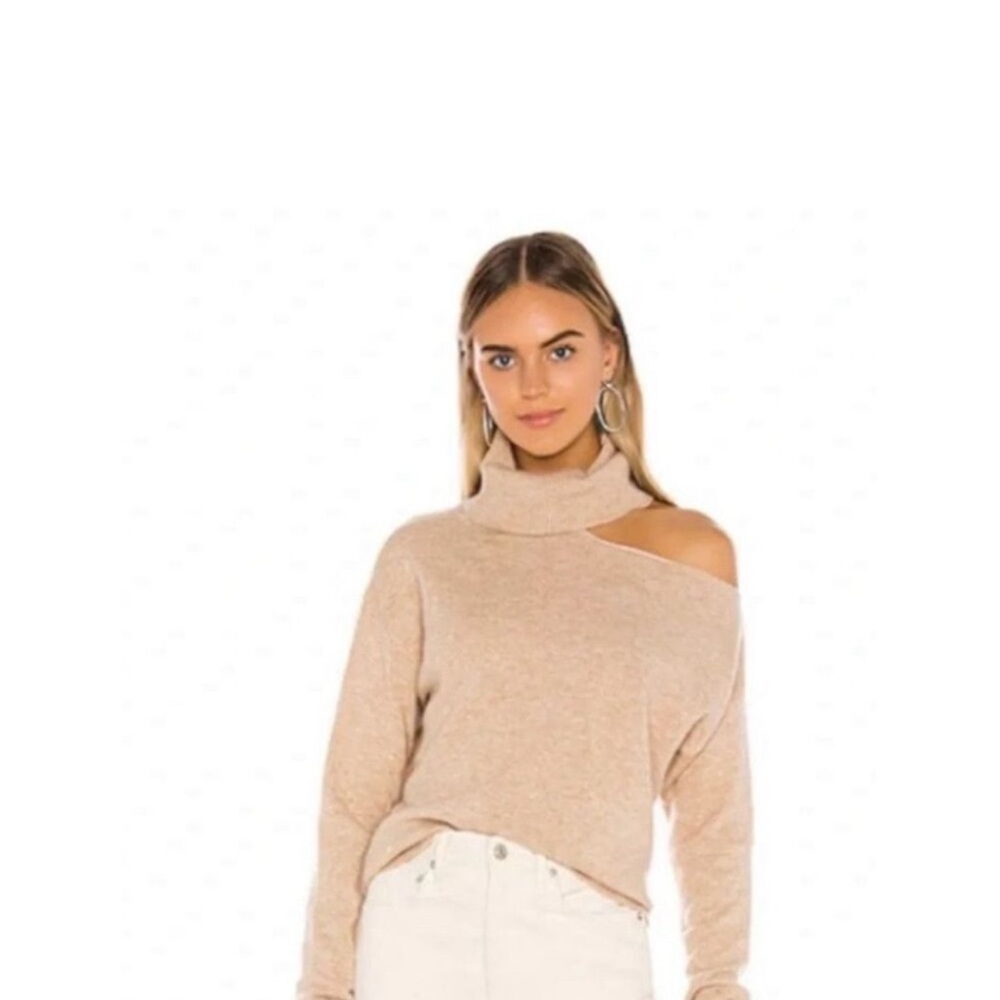 PAIGE Luxe Cream Cutout Sweater – Off-Shoulder, Size M